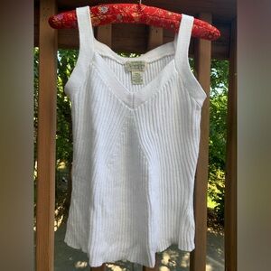 ST JOHN’S BAY ribbed retro cotton white tank top.